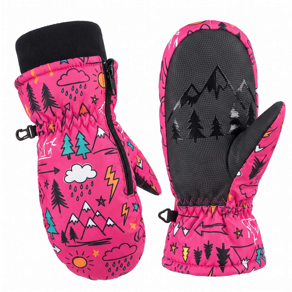 Graphic Print Ski Mittens Kids'