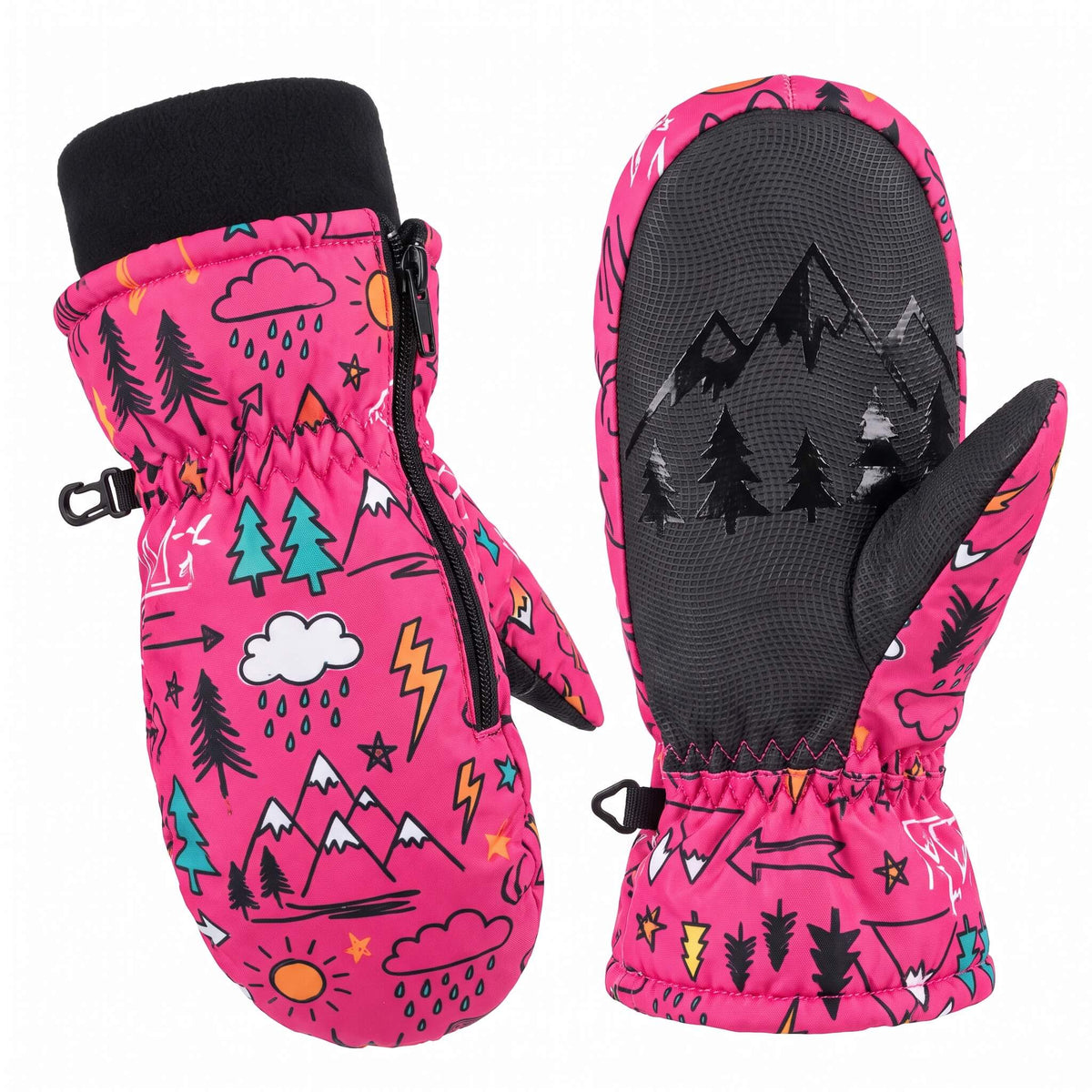 Graphic Print Ski Mittens Kids'